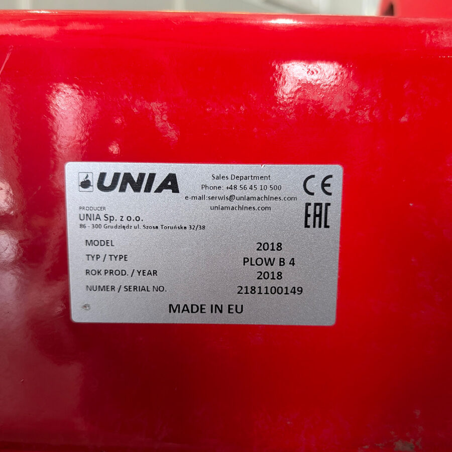 UNIA plow B4 woeler mechanisatie bollenstreek